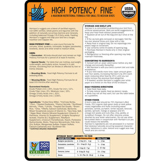 Harrison's Bird Foods High Potency Fine Organic Bird Food, 1-lb Bag