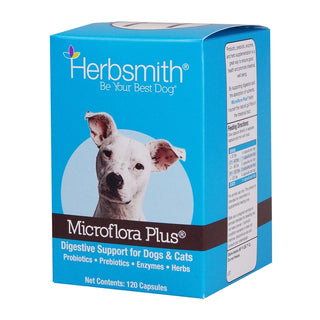 Herbsmith Microflora Plus Digestion Support Capsules Dog & Cat Supplement, 120-Count