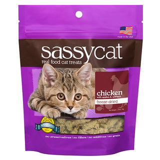 Herbsmith Sassy Cat Freeze-Dried Chicken Treats for Cats, 1.25-oz Bag