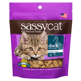 Herbsmith Sassy Cat Freeze-Dried Duck Treats for Cats, 1.25-oz Bag