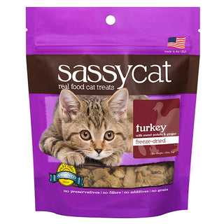 Herbsmith Sassy Cat Freeze-Dried Turkey Treats for Cats, 1.25-oz Bag