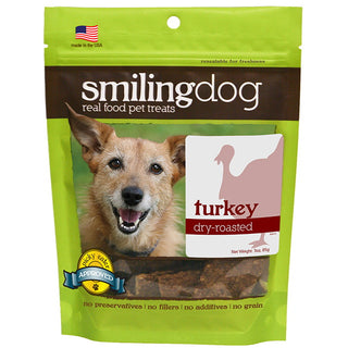 Herbsmith Smiling Dog Dry Roasted Turkey Dog Treats, 2.5-oz Bag