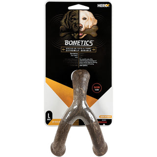 Hero Bonetics Wishbone Dog Chew Toy, Bacon Flavored, Large