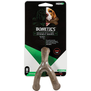 Hero Bonetics Wishbone Dog Chew Toy, Bacon Flavored, Medium