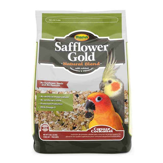 Higgins Safflower Gold Conure/Cockatiel Bird Food, 3 lb