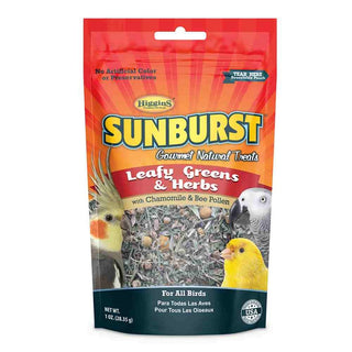 Higgins Sunburst Gourmet Leafy Greens & Herbs Natural Treats for Pet Birds