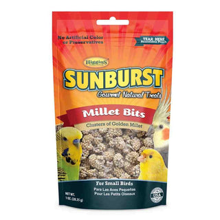 Higgins Sunburst Gourmet Millet Bits Natural Treats for Small Birds