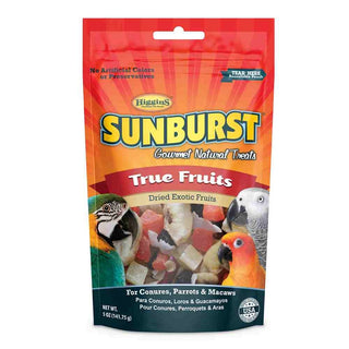 Higgins Sunburst Gourmet True Fruit Natural Treats for Conures Parrots and Macaws