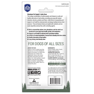 Himalayan Pet Supply Antler Bone Dog Chew, Medium, 3.25-oz