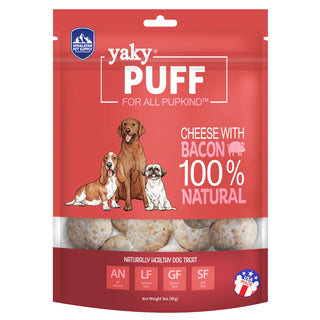 Himalayan Pet Supply Grain-Free yaky PUFF Cheese with Bacon Dog Treats, 3-oz bag