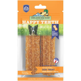 Himalayan Pet Supply Happy Teeth Large Peanut Butter Flavor Dental Dog Treat, 2 count