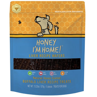 Honey I'm Home Honey Coated Buffalo Liver Recipe Wafers Dog Treats