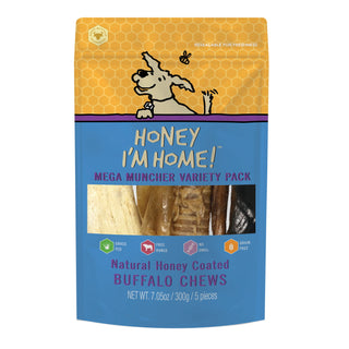 Honey I'm Home Mega Muncher Variety Pack Honey Coated Dog Treats