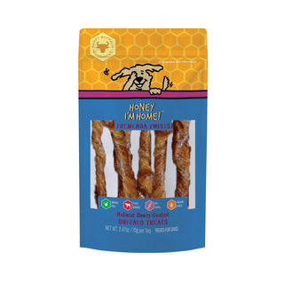 Honey I'm Home Water Buffalo Tremenda Twists Dog Treats, 2.47-oz Bag