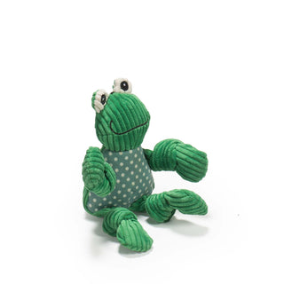 HuggleHounds Fergie Frog Knottie Dog Toy, Small