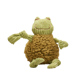 HuggleHounds HuggleFleece FlufferKnottie Fiona Frog Dog Toy, Small