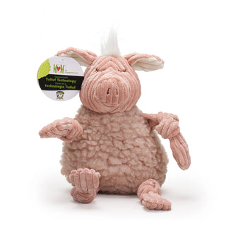 HuggleHounds HuggleFleece FlufferKnottie Penelope the Pig Dog Toy, Large