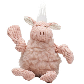 HuggleHounds HuggleFleece FlufferKnottie Penelope the Pig Dog Toy, Large