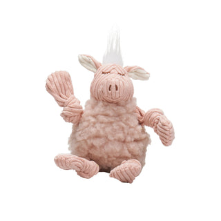 HuggleHounds HuggleFleece FlufferKnottie Penelope the Pig Dog Toy, Small