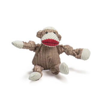 HuggleHounds Stuey Sock Monkey Knottie Dog Toy, Small