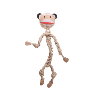 HuggleHounds Stuey Sock Monkey Rope Knottie Dog Toy, Large