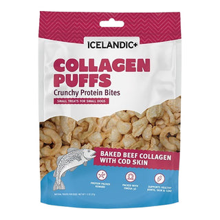 Icelandic+ Beef Collagen Puffs with Cod Skin Treats for Small Dogs, 1.3-oz Bag