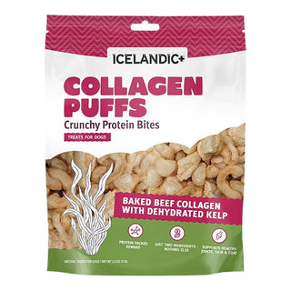 Icelandic+ Beef Collagen Puffs with Dehydrated Kelp Treats for Dogs, 2.5-oz Bag