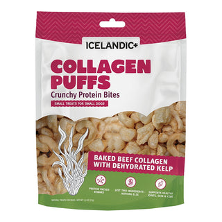 Icelandic+ Beef Collagen Puffs with Dehydrated Kelp Treats for Small Dogs, 1.3-oz Bag