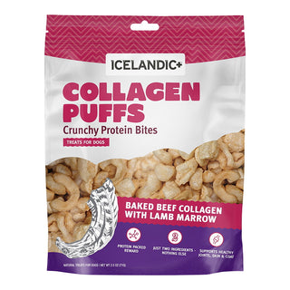 Icelandic+ Beef Collagen Puffs with Lamb Marrow Treats for Dogs, 2.5-oz Bag