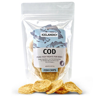 Icelandic+ Cod Chips Pure Fish Treats for Dogs, 2.5-oz Bag 