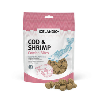 Icelandic+ Cod & Shrimp Combo Bites Fish Dog Treats, 3-oz Bag