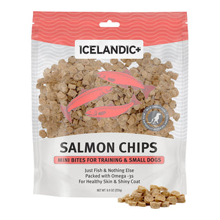 Icelandic+ Salmon Chips Mini Bites for Training & Small Dogs Treats, 9-oz Bag