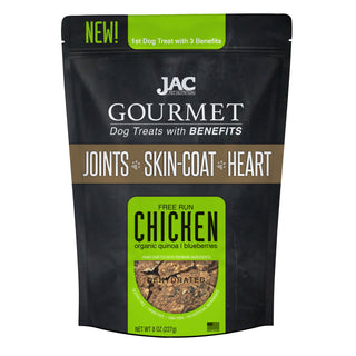 JAC Pet Nutrition Free Run Chicken Dehydrated Dog Treats with Benefits, 8-oz