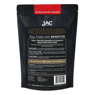 JAC Pet Nutrition Grass Fed Beef Dehydrated Dog Treats with Benefits, 8-oz