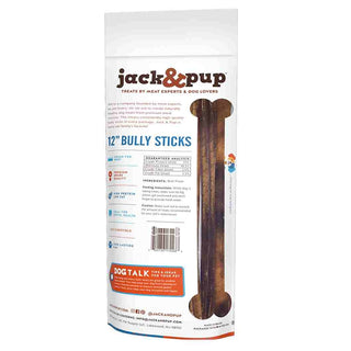 Jack & Pup 12 Bully Sticks for Dogs, 1-lb Bag