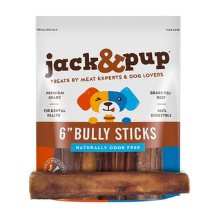  Jack & Pup 6" Bully Sticks for Dogs, 1-lb Bag