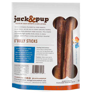 Jack & Pup 6 Bully Sticks for Dogs, 1-lb Bag