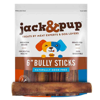 Jack & Pup 6" Bully Sticks for Dogs, Package of 5