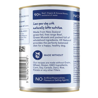 K9 Natural Beef Feast Canned Dog Food, 13-oz, Case of 12