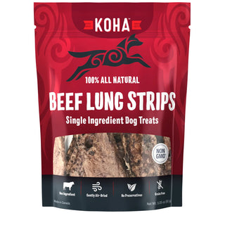 KOHA Beef Lung Strips Air-Dried Dog Treats, 3.25-oz Bag