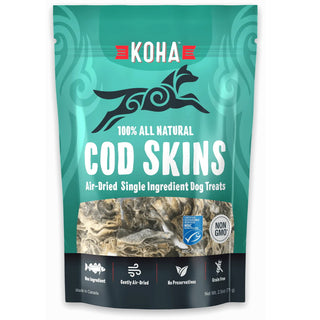 KOHA Cod Skins Air-Dried Dog Treats, 2.5-oz Bag