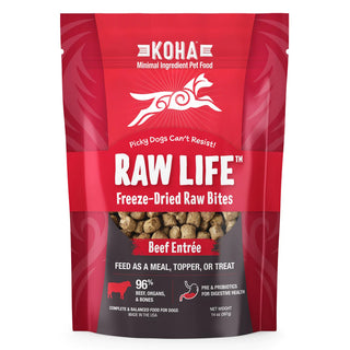 KOHA Freeze-Dried Raw Bites Beef Entree Dog Food, 14-oz Bag