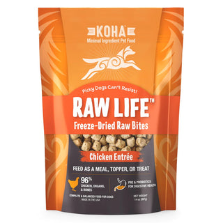 KOHA Freeze-Dried Raw Bites Chicken Entree Dog Food, 14-oz Bag