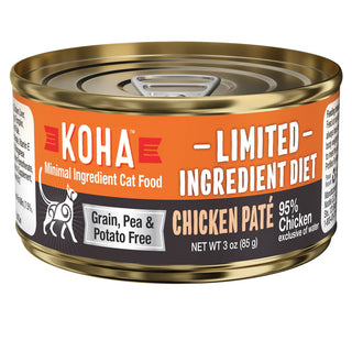 KOHA Limited Ingredient Diet Chicken Pate Canned Cat Food, 3-oz, Case of 24