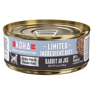 KOHA Limited Ingredient Diet Rabbit Au Jus Pate Canned Cat Food, 5.5-oz, Case of 24