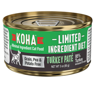 KOHA Limited Ingredient Diet Turkey Pate Canned Cat Food, 3-oz, Case of 24