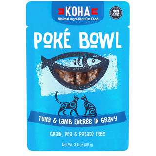 KOHA Poke Bowl Tuna & Lamb Entree in Gravy Moist Cat Food, 3-oz, Case of 24