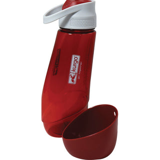 Kurgo Gourd Travel Water Bottle & Bowl for Dogs, Red