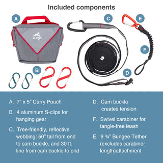 Kurgo Ridgeline Camping Tie Out Tether for Dogs