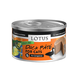 Lotus Duck Pate Grain-Free Canned Cat Food, 2.75-oz, case of 24